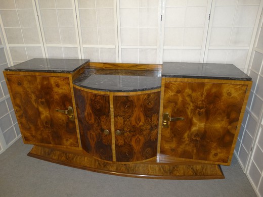 старинная мебель - посудный шкаф арт-деко из ореха, 20 век