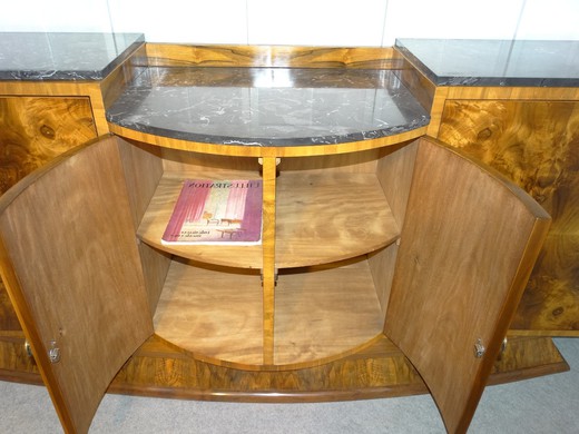 антикварный шкаф для посуды из ореха, стиль арт деко, 20 век