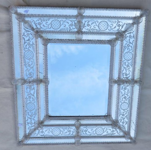 старинное зеркало из муранского стекла, стиль наполеон 3