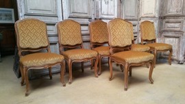 Set of 6 large Louis XV chairs 6