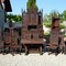 Exceptional Gothic style oak dining room set