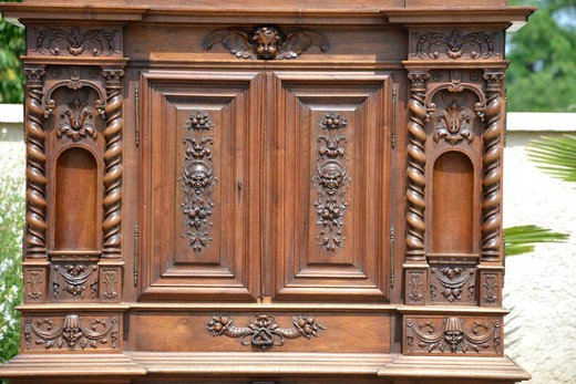 мебель антик - кабинет ренессанс из ореха, 19 век