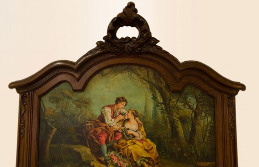 old mirror with painting