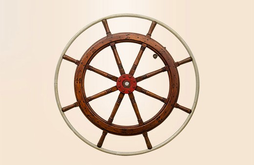 antique ship steering wheel