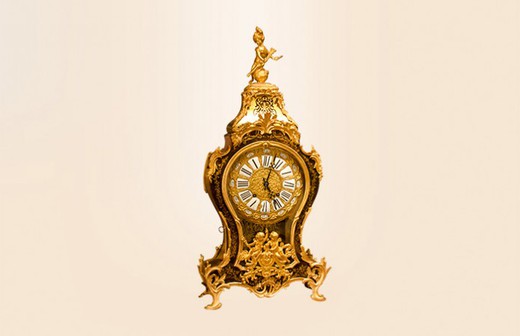 антикварные часы в стиле буль, черепаха и латунь