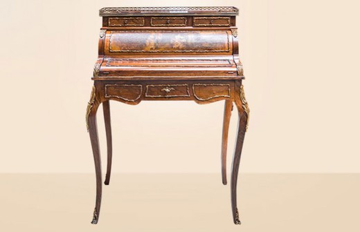 антикварная мебель - рабочий стол из ореха, людовик 15