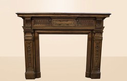 antique wooden henri II fireplace