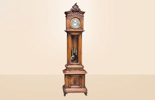 антикварные напольные часы людовик 15 из ореха, 19 век