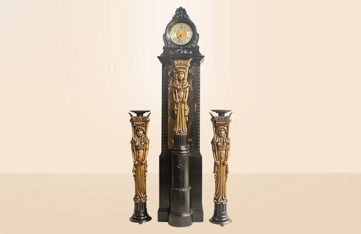 антикварные напольные часы из дуба 19 век