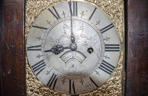 антикварные шотландские часы из дуба, середина 19 века