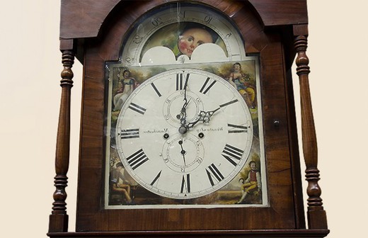 старинные напольные часы из красного дерева, 19 век
