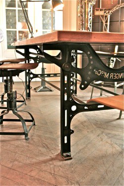 антикварный стол в стиле индастриал