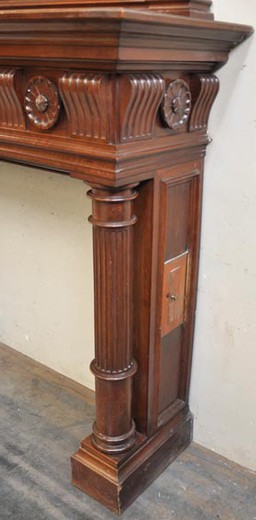 furniture antique walnut fireplace