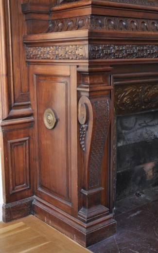 vintage walnut fireplace