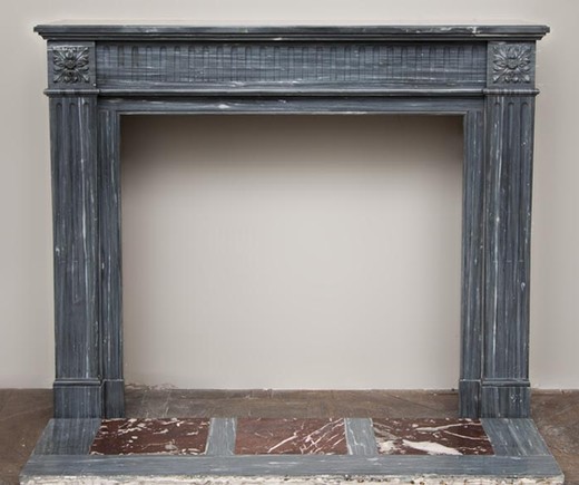 antique blue stone fireplace mantel