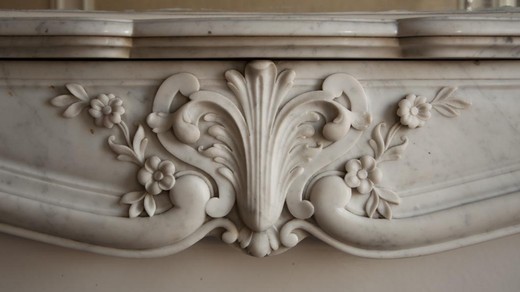 old fireplae mantel carrara marble