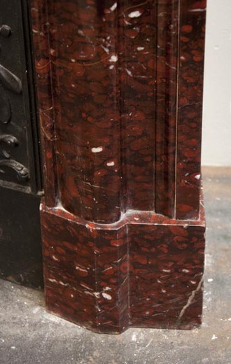 antique red marble fireplace mantel