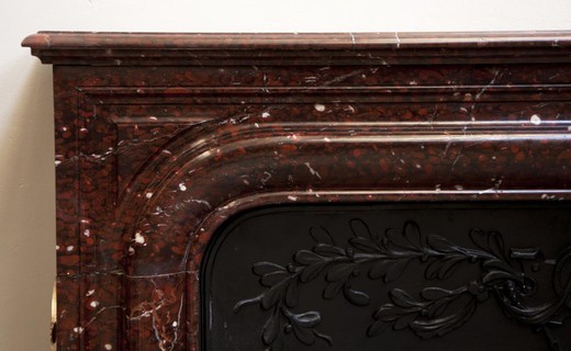 vintage red marble fireplace