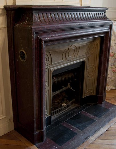 vintage fireplace mantel red marble