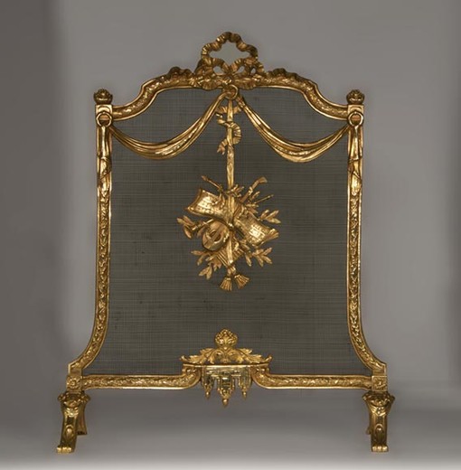 antique firescreen louis