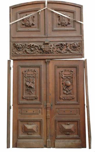 антикварная мебель - дубовая двойная дверь