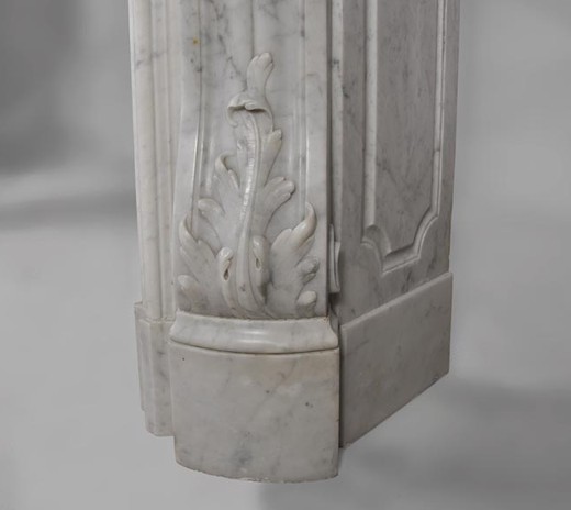винтажный камин из каррарского мрамора, стиль людовик 16