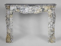 Louis XV style rare marble fireplace