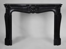 antique black Belgian marble fireplace
