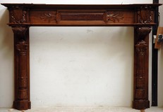 Antique oak fireplace