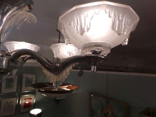 old aluminium chandelier