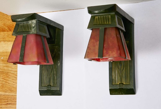 антикварные настенные светильники из бронзы, арт-деко