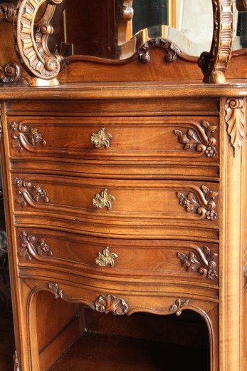 antique furniture trumeau with chelves and drawers