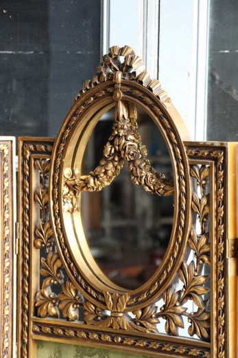 old furniture screen with gilding