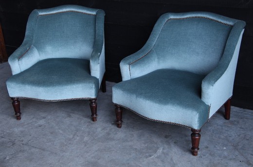 Antique furniture pair armchairs