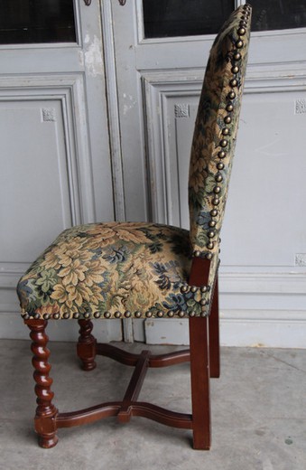 старинный антиквариат - набор стульев из ореха