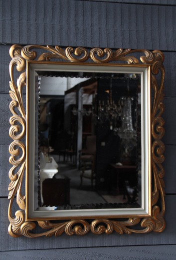 antique mirror and console