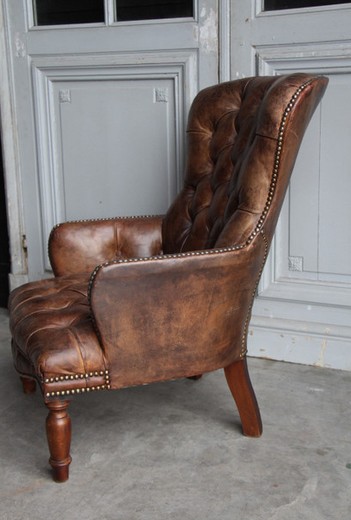 vintage armchair in leather