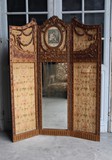 antique screen with mirror