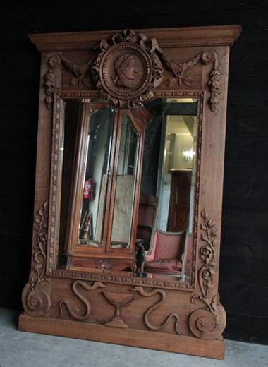antique furniture oak mirror