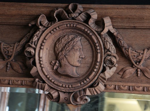 old furniture mirror in oak