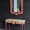 antique console and mirror