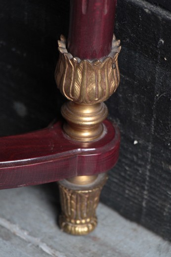 mirror and console in bronze and wood