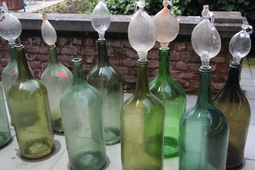 set of old bottles