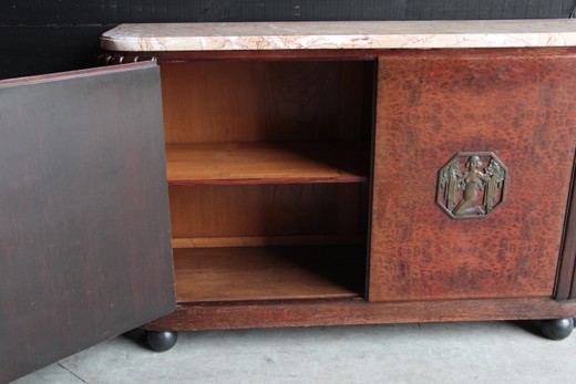 old furniture commode art deco in wood and bronze