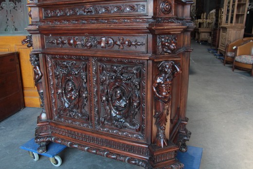 old antiques  walnut cabinet 19 century