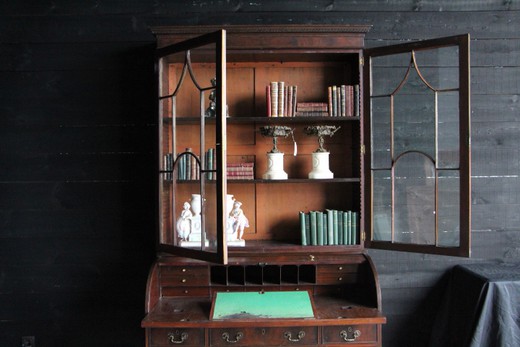 antique British desk in mahogany