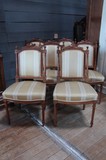 Louis XVI 6 walnut dining chairs