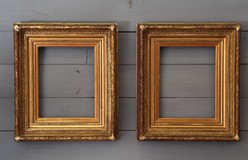 Pair LXVI gilded frames 19th
