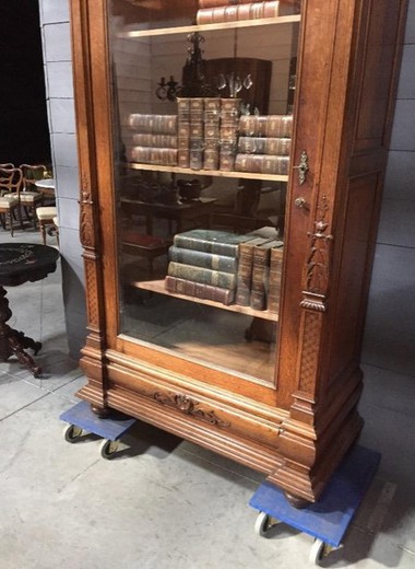 антикварный шкаф для книг из дуба, людовик 14