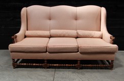 3 seats Louis XIII oak sofa 